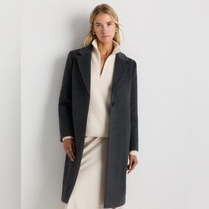 NWOT Quince Wool Cashmere Classic Single-Breasted Coat Heather Charcoal Size S